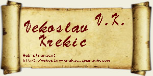 Vekoslav Krekić vizit kartica